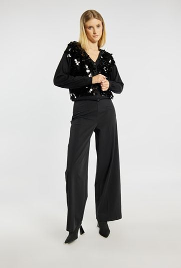 Rozpinany sweter z połyskiem