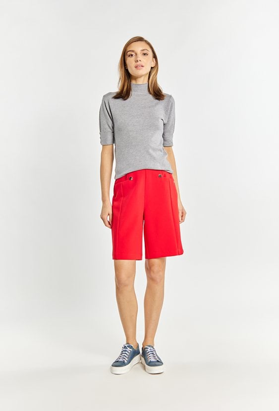 Sweter z półgolfem z krótkim rękawem