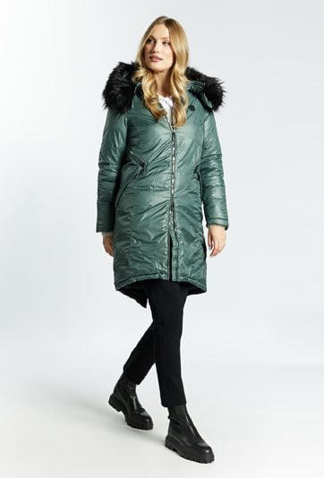 Płaszcz damski z kapturem