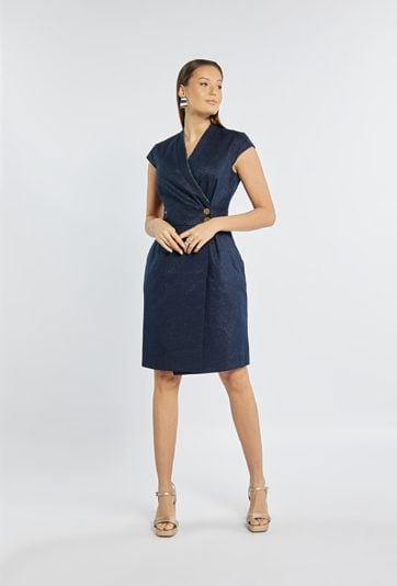 Sukienka z dodatkiem lnu i bawełny