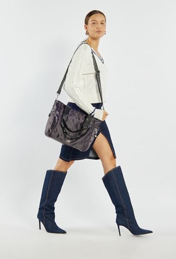 Shopper damski z kieszeniami