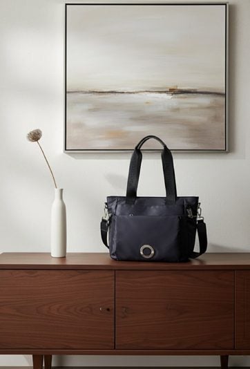 Shopper damski z kieszeniami