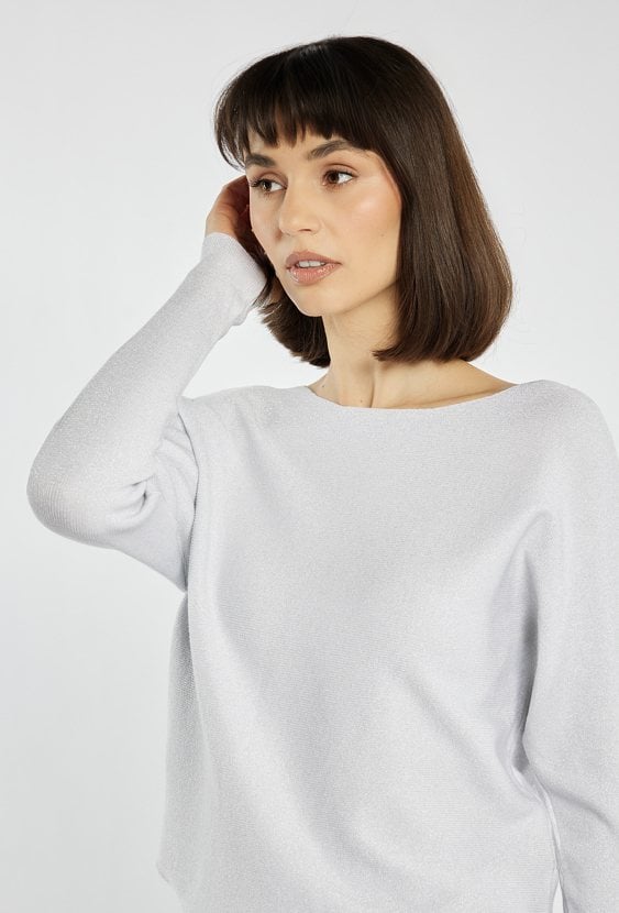 Połyskujący sweter damski