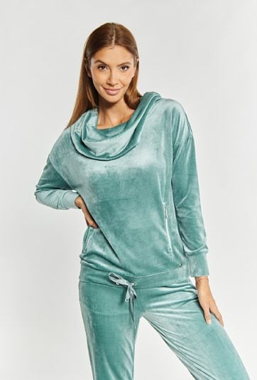 Welurowa bluza damska