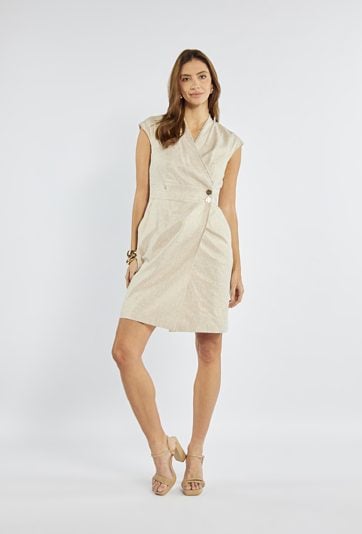 Sukienka z dodatkiem lnu i bawełny