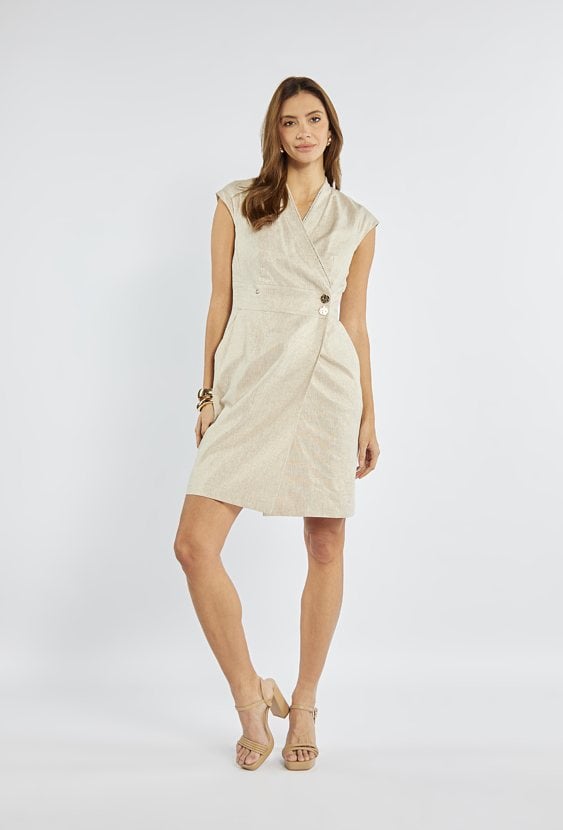 Sukienka z dodatkiem lnu i bawełny