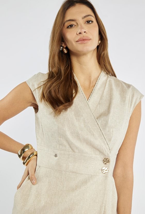 Sukienka z dodatkiem lnu i bawełny