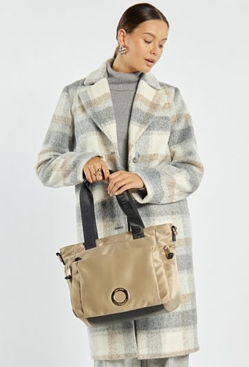 Shopper damski z kieszeniami