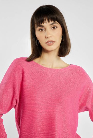 Połyskujący sweter damski