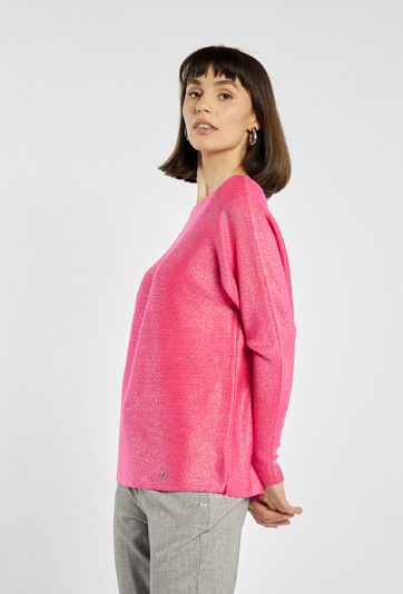 Połyskujący sweter damski