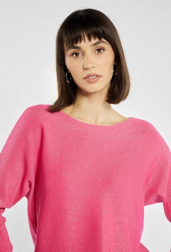 Połyskujący sweter damski