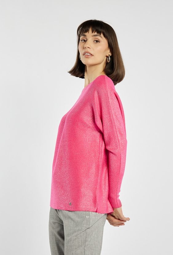 Połyskujący sweter damski