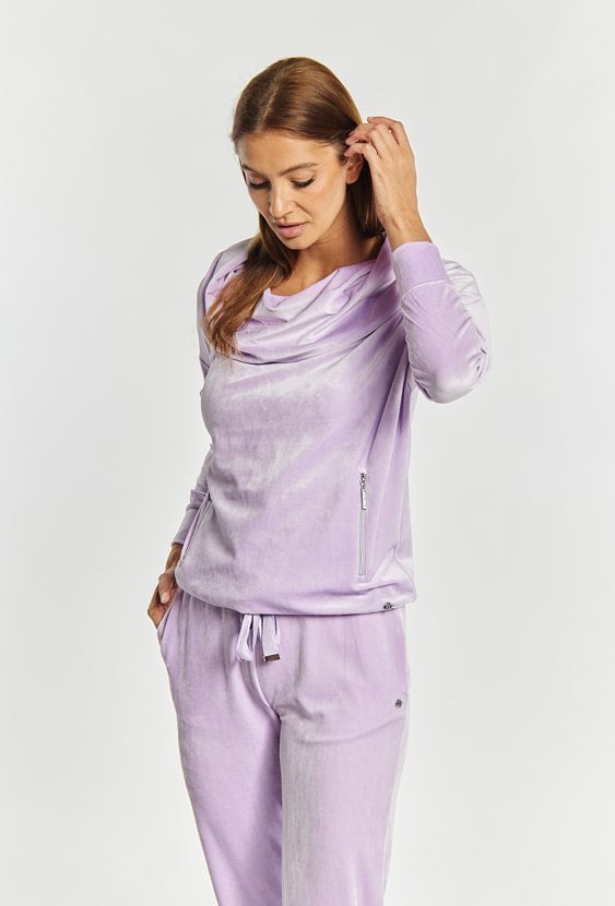 Welurowa bluza damska