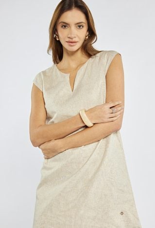 Elegancka sukienka z dodatkiem lnu