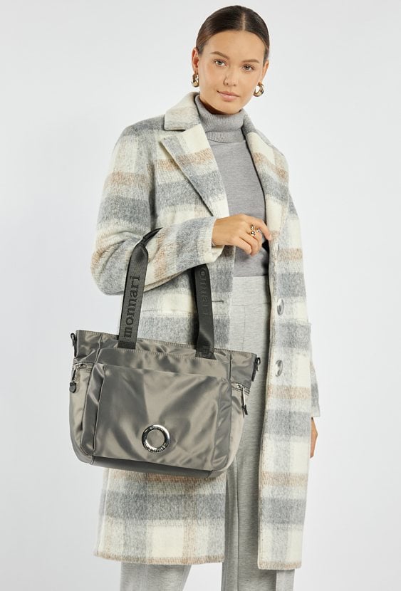 Shopper damski z kieszeniami