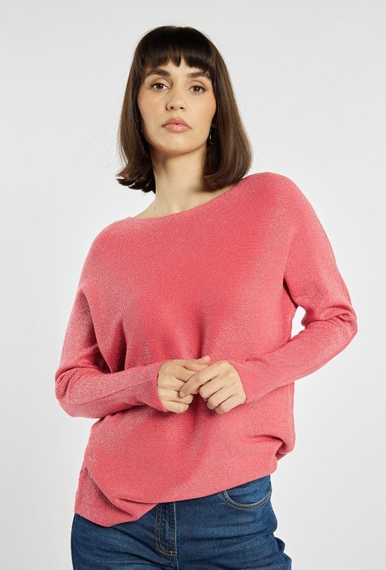 Połyskujący sweter damski