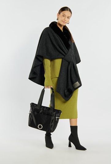 Shopper damski z kieszeniami