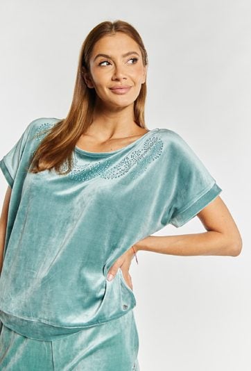 Welurowa bluza damska