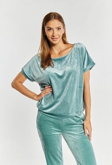 Welurowa bluza damska