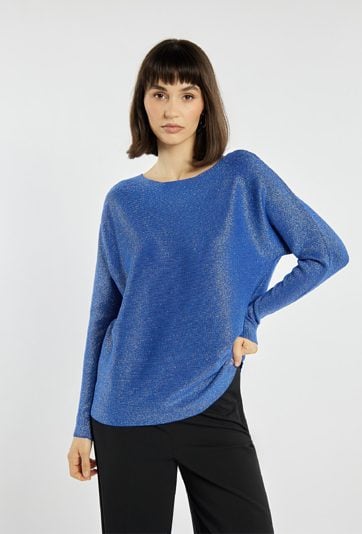 Połyskujący sweter damski