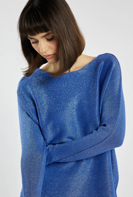 Połyskujący sweter damski