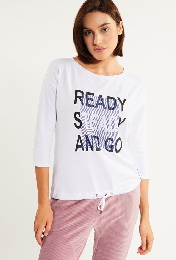 T-shirt damski z wiązaniem