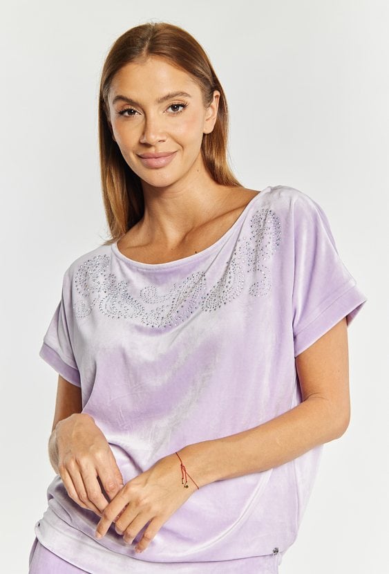 Welurowa bluza damska