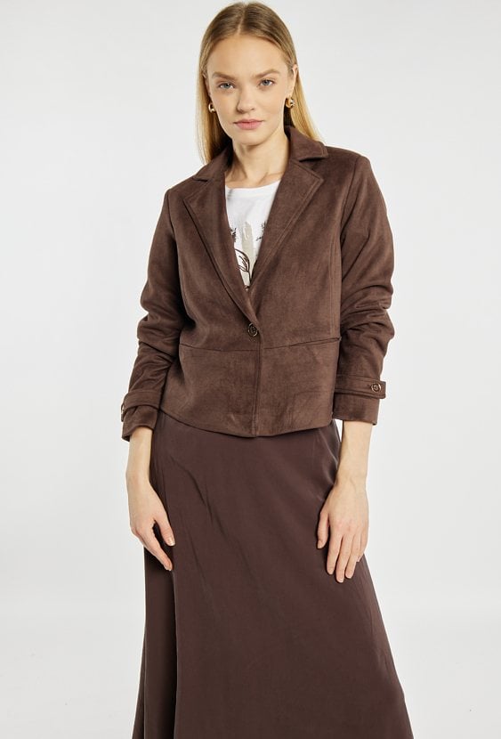 Marynarka z imitacji zamszu