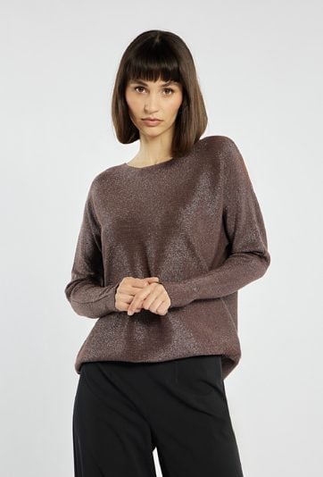 Połyskujący sweter damski