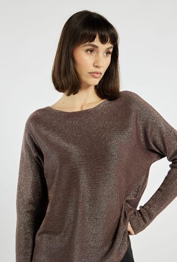 Połyskujący sweter damski