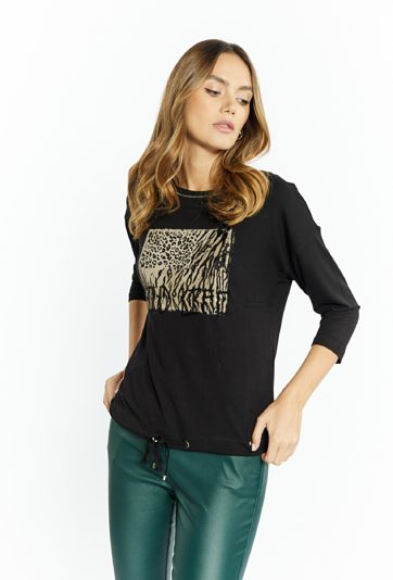 T-shirt z cekinowym napisem