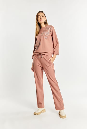 Luźna bluza z wzorami