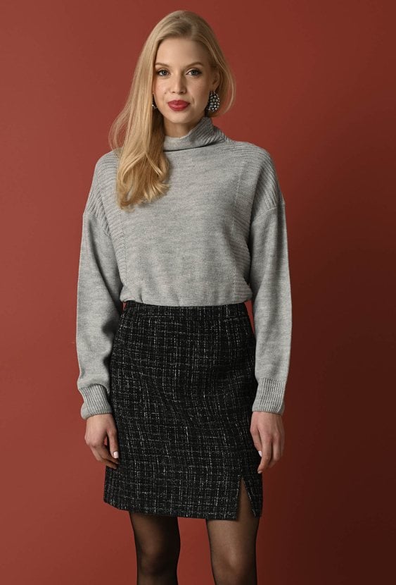 Szary golf z domieszką wełny