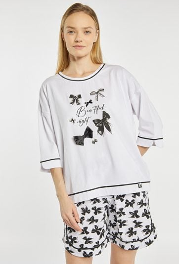 Koszulka od piżamy z kokardkami