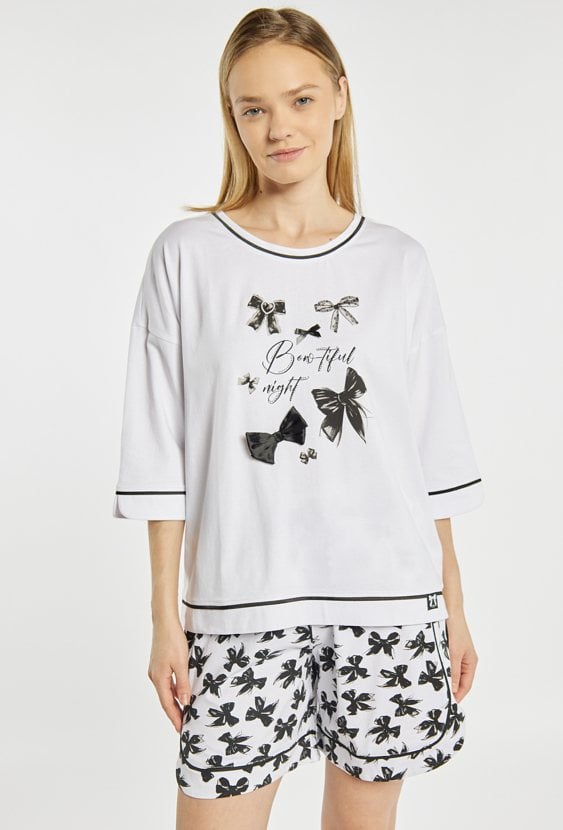 Koszulka od piżamy z kokardkami