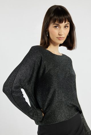 Połyskujący sweter damski