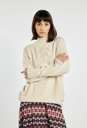 Sweter damski z małymi dżetami