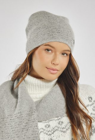 Czapka damska z błyszczącymi akcentami