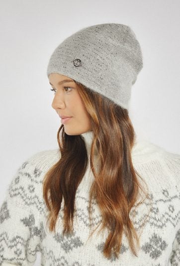 Czapka damska z błyszczącymi akcentami