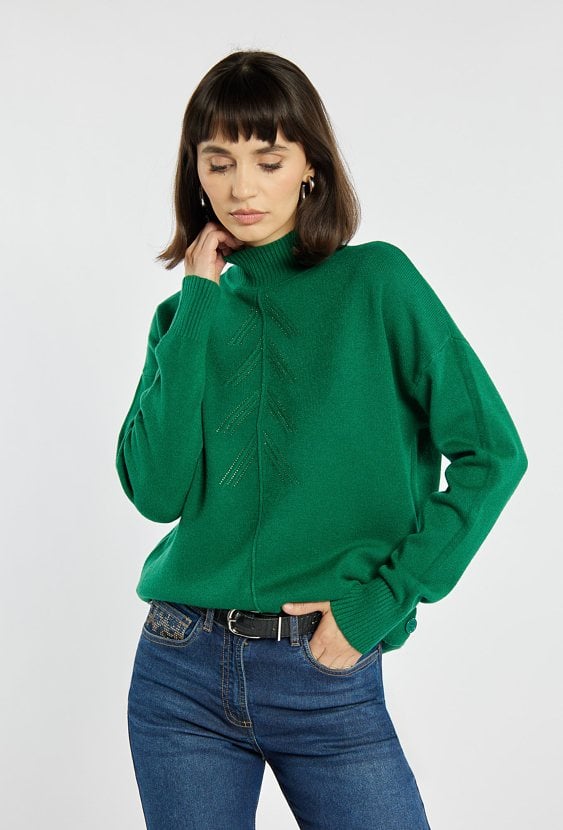 Sweter damski z małymi dżetami