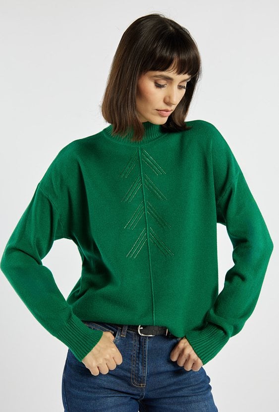 Sweter damski z małymi dżetami