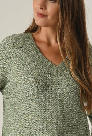 Zielony sweter z dodatkiem wełny