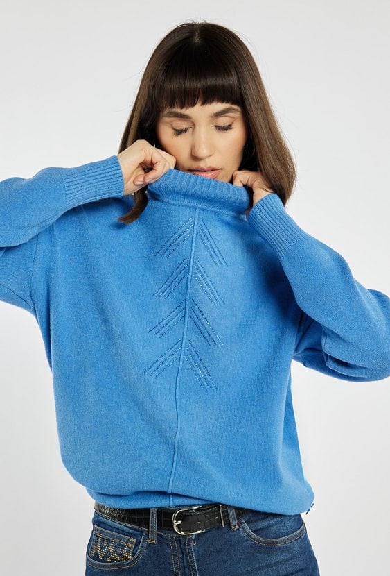 Sweter damski z małymi dżetami