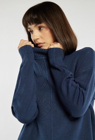 Sweter damski z małymi dżetami