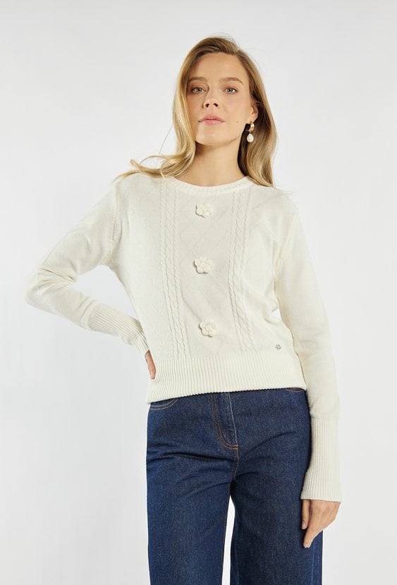 Sweter z kwiatkami 3D