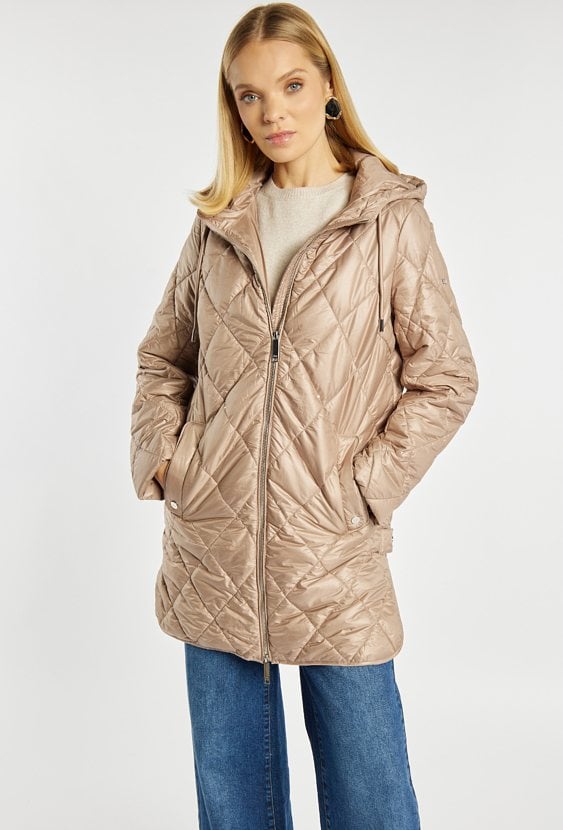 Płaszcz damski z kapturem