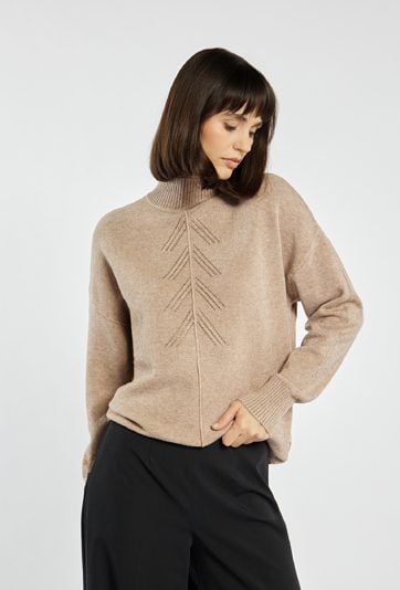 Sweter damski z małymi dżetami