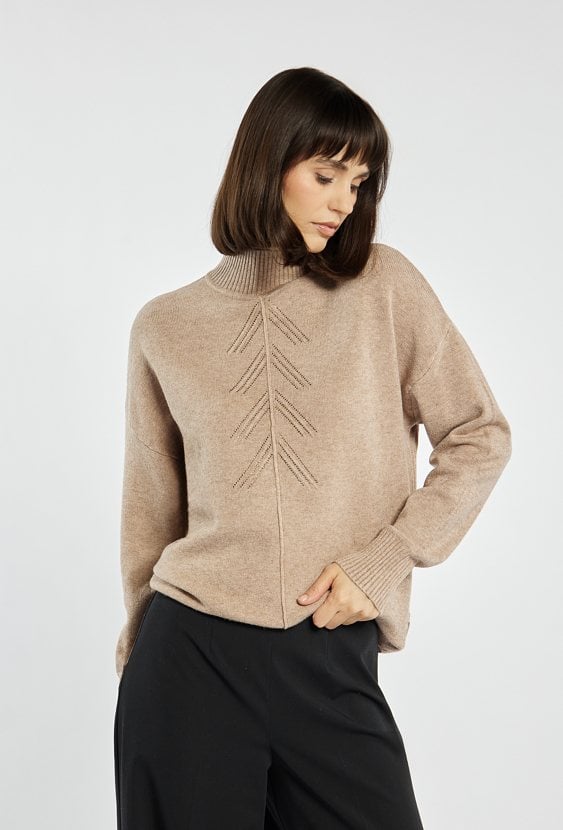 Sweter damski z małymi dżetami