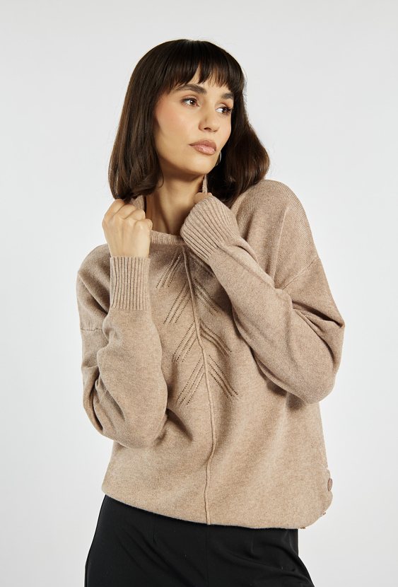 Sweter damski z małymi dżetami