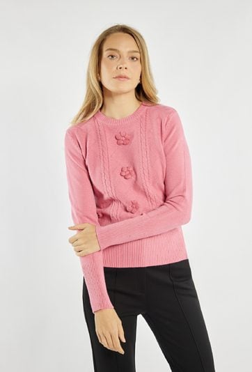 Sweter z kwiatkami 3D